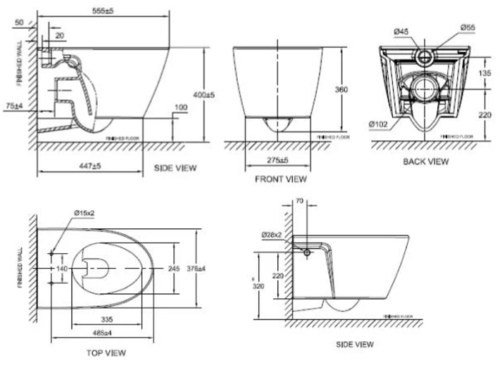 American Standard Acacia Supasleek Cl Wall Hung Toilet Bundle