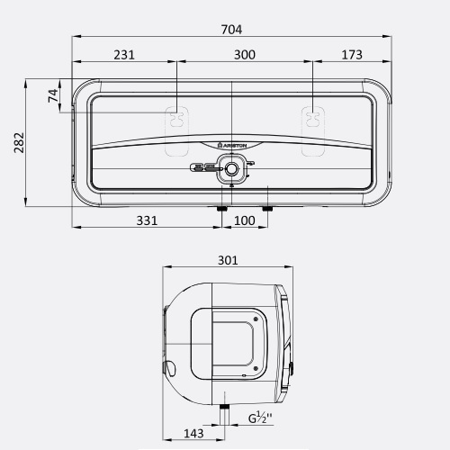 Ariston Slim2 RS 20L Electric Storage Water Heater Shop Online Heaters