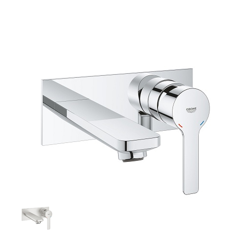 Grohe Lineare 19409001 2-Hole Single-Lever Wall mounted Basin Mixer M Size colour