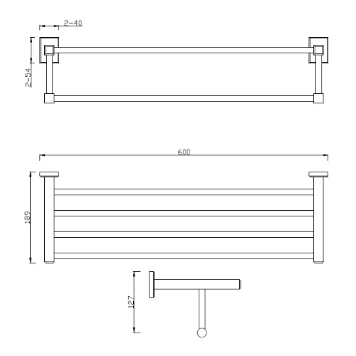 American Standard Concept Square FFAS0495-908500BC0 Towel Shelf Specification DRW