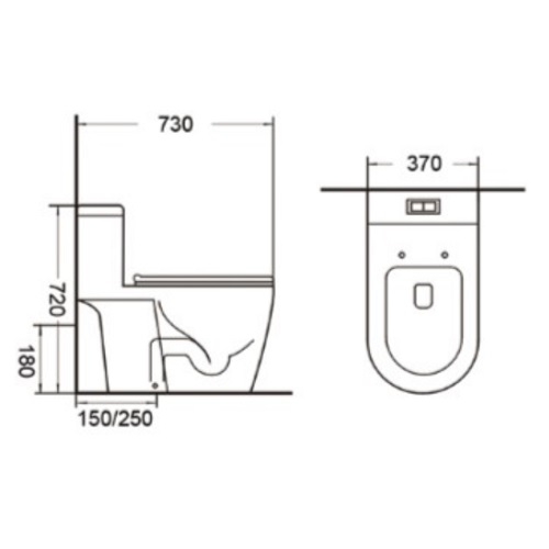 Magnum WC-1030A One Piece Toilet bowl Specification DRW