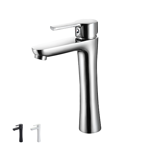 Rubine Unico 5621LX Tall Basin Mixer with Long Spout and Hot-Cold Flexible Hose colour